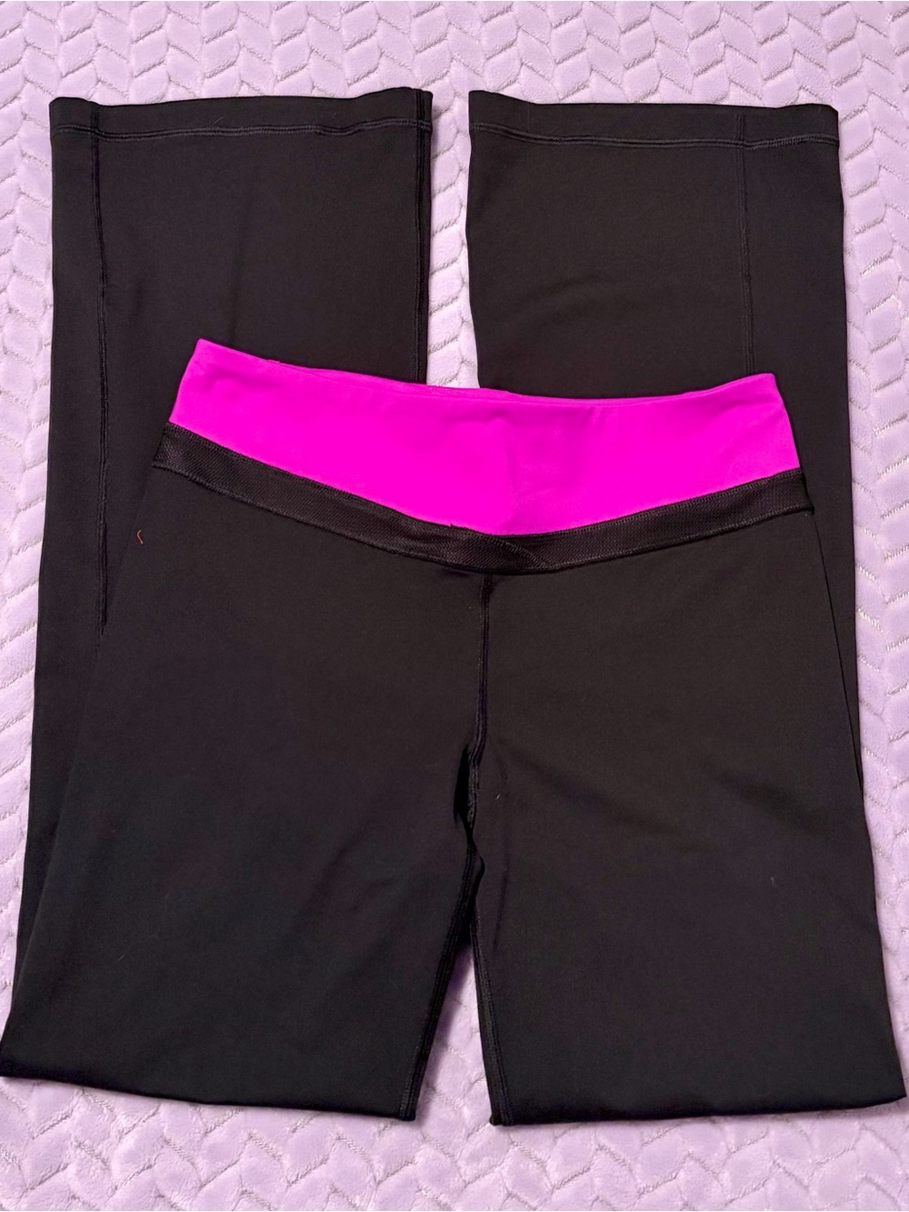 VSX Black Leggings with Bright Pink Waistband
